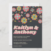 Bloedstroom 70's Retro Groovy Wedding Kaart (Voorkant)