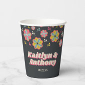 Bloedstroom 70's Retro Groovy Wedding Papieren Bekers (Achterkant)