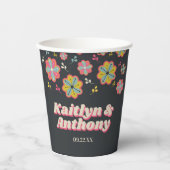 Bloedstroom 70's Retro Groovy Wedding Papieren Bekers (Voorkant)