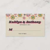 Bloedstroom 70's Retro Groovy Wedding Plaatskaartje (Voorkant)