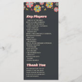 Bloedstroom 70's Retro Groovy Wedding Programmakaart (Achterkant)