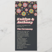 Bloedstroom 70's Retro Groovy Wedding Programmakaart (Voorkant)