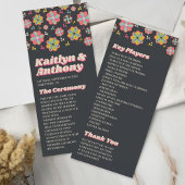 Bloedstroom 70's Retro Groovy Wedding Programmakaart