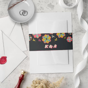 Bloedstroom 70's Retro Groovy Wedding Uitnodigingen Wikkel