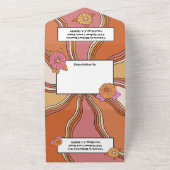 Bloedstroom Hippie 60's bruiloft All In One Uitnodiging (Buitenkant)