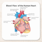 Bloedstroom van het menselijk hart kartonnen onderzetters (Voorkant)