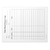 Bloedsuiker log scheuren notitieblok (Voorkant)