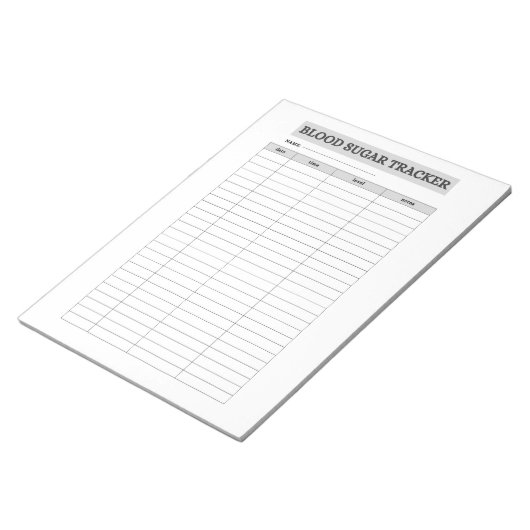 BLOEDSUIKER TRACKER NOTITIEBLOK (Schuin)