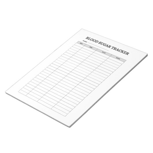 BLOEDSUIKER TRACKER NOTITIEBLOK (Schuin)