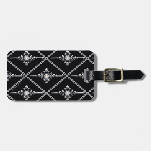 Bloedtropische patroon bagagelabel (Voorkant horizontaal)