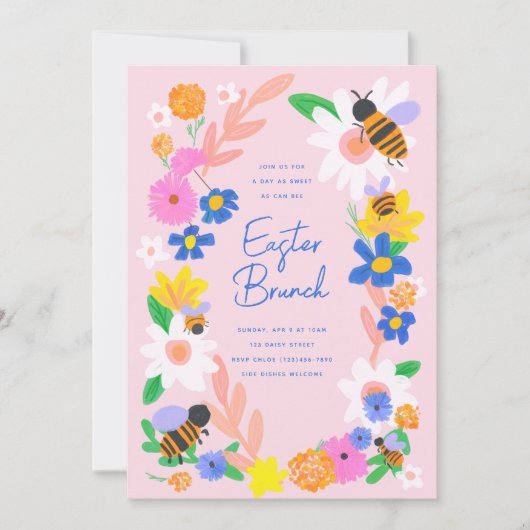 Bloedtuinbijen Pasen Kaart (Voorkant)