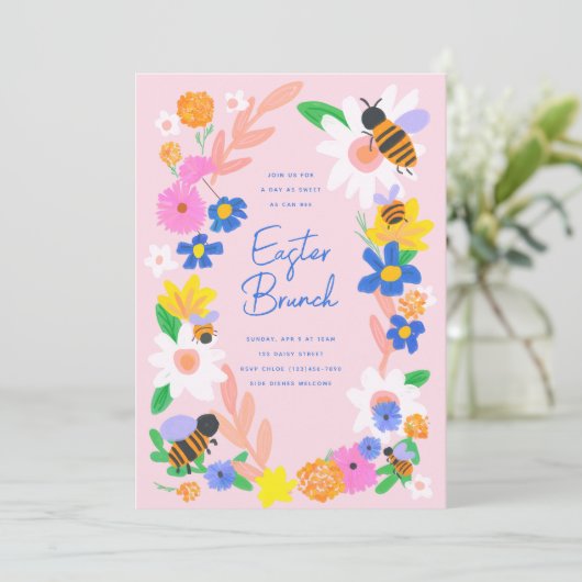 Bloedtuinbijen Pasen Kaart (Staand voorkant)