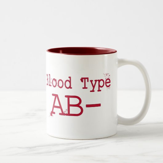 Bloedtype AB negatief Tweekleurige Koffiemok (Rechts)