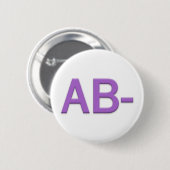 Bloedtype AB Rh Negatieve Button (Voorkant /achterkant)