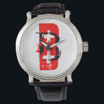Bloedtype B  horloge<br><div class="desc">horloge met dubbele letters in rood en zwart: B . "Bloedgroep B individuen hebben het B antigeen op hun oppervlak van hun RBC, en bloedserum dat IgM antilichamen tegen het A antigeen bevat. Daarom kan een individu uit groep B alleen bloed ontvangen van individuen uit groep B of O (waarbij...</div>
