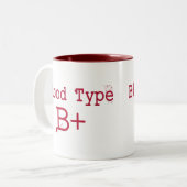 Bloedtype B positief Tweekleurige Koffiemok (Voorkant links)