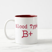Bloedtype B positief Tweekleurige Koffiemok (Links)