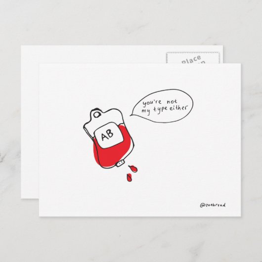 bloedtype briefkaart (Voorkant / Achterkant)