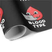Bloedtype Funny Blood Drop pun Dark BG Cadeaupapier (Rol Hoek)