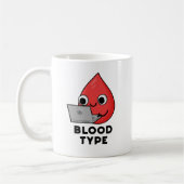 Bloedtype Funny Blood Drop Pun Koffiemok (Links)