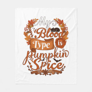 Bloedtype Is Pompoen Kruiden Halloween Zwarte Kat Fleece Deken