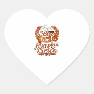 Bloedtype Is Pompoen Kruiden Halloween Zwarte Kat Hart Sticker
