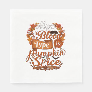 Bloedtype Is Pompoen Kruiden Halloween Zwarte Kat Servet