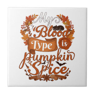 Bloedtype Is Pompoen Kruiden Halloween Zwarte Kat Tegeltje
