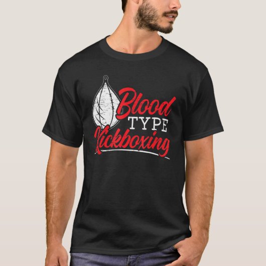 Bloedtype Kickboxer Combat Fighting MM T-shirt (Voorkant)