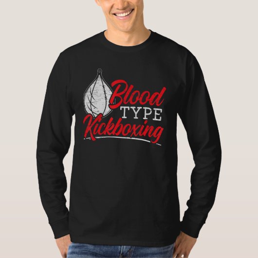 Bloedtype Kickboxer Combat Fighting MM T-shirt (Voorkant)