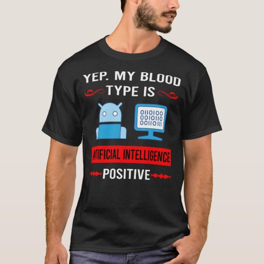 Bloedtype Kunstmatige Intelligentie AI T-shirt (Voorkant)