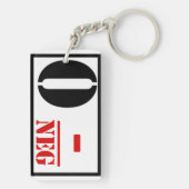 Bloedtype O negatief Sleutelhanger (achterkant)