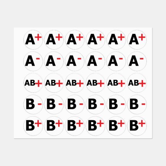 BLOEDTYPEN LABELS (Vel)