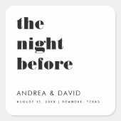 Bloedtypografie De nacht voor het repetitief eten Vierkante Sticker (Voorkant)