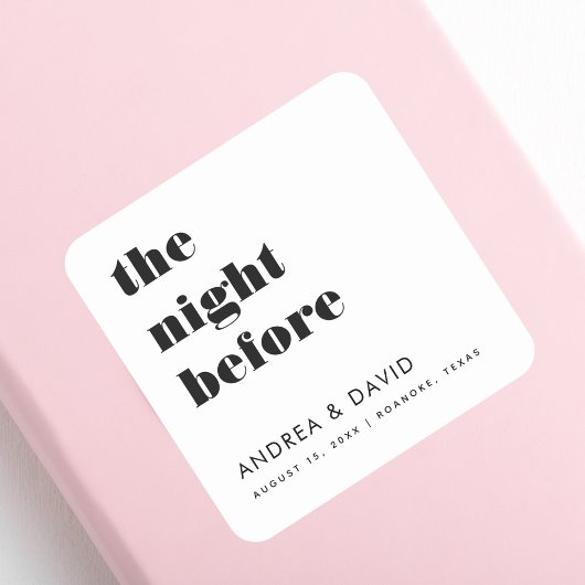 Bloedtypografie De nacht voor het repetitief eten Vierkante Sticker