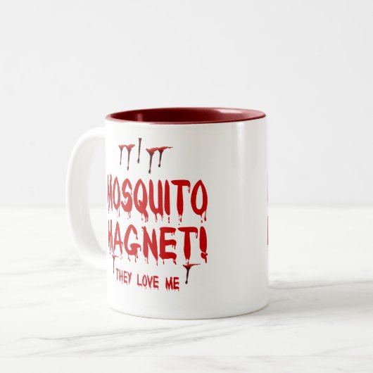 Bloeduitdrijvende muggen Magnet dat ze van me houd Tweekleurige Koffiemok (Voorkant links)