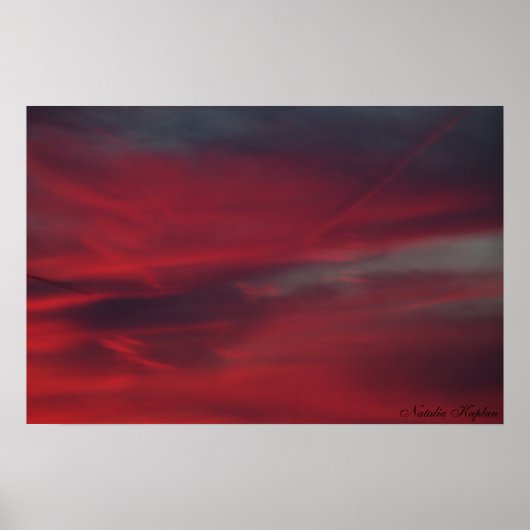 Bloeduitgedrenkte hemel poster (Voorkant)