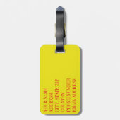 Bloedvat 6 bagagelabel (Achterkant verticaal)