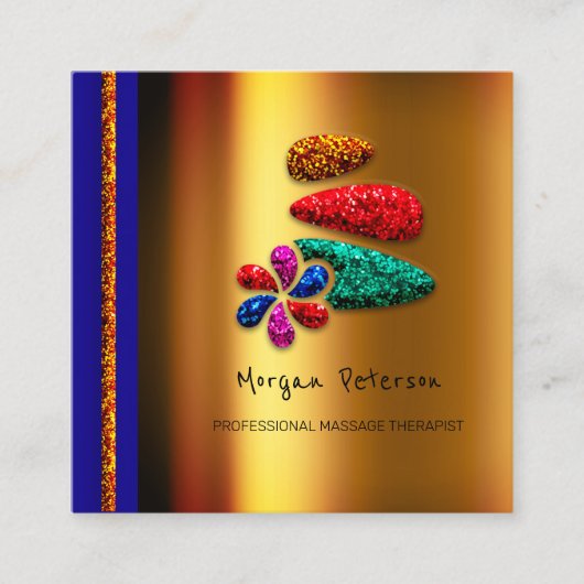 Bloedvat Bloedvat Wellness Floral Stone Logo Gold  Afsprakenkaartje (Voorkant)