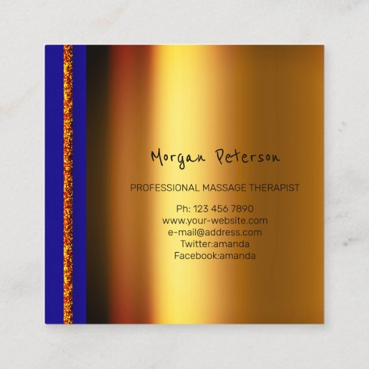 Bloedvat Bloedvat Wellness Floral Stone Logo Gold  Afsprakenkaartje (Achterkant)