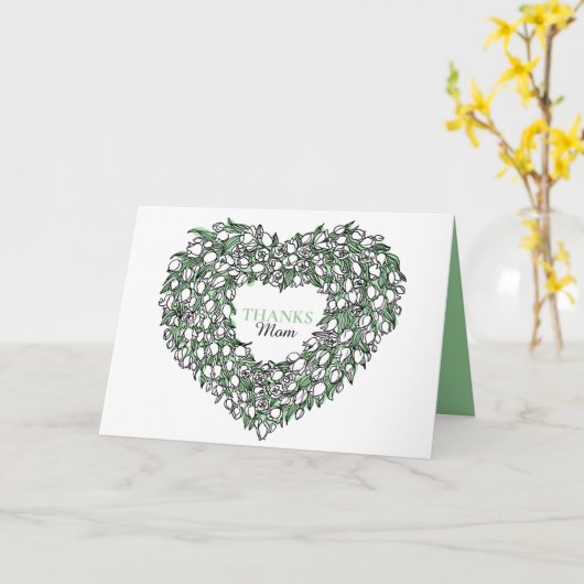 Bloedvat bouquet tuilet inkt Moederdag Kaart (Gele Bloem)