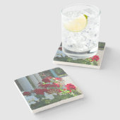 Bloedvat Geraniums - Martha's wijnwerf Stenen Onderzetter (Zijkant)