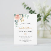 Bloedvat roos goudbrasem elegant briefkaart (Staand voorkant)