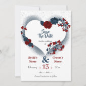 Bloedvat van Navy en Bourgogne Save The Date (Voorkant)