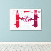 Bloedvaten Diagram Slagaders Aderen Capillairen Canvas Afdruk (Insitu (Houten vloer))