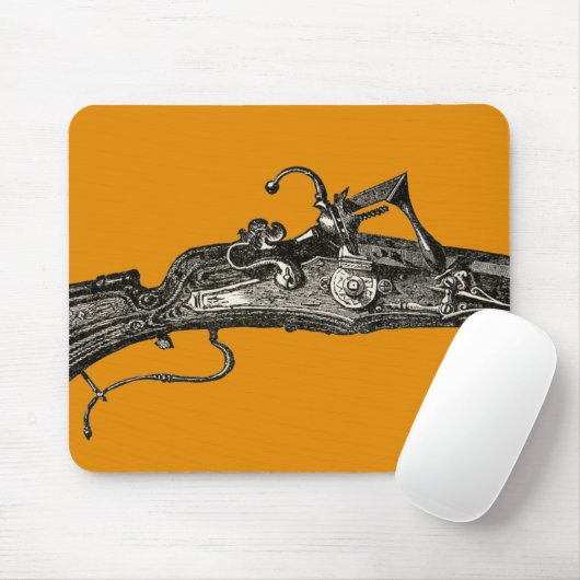  Bloedvatkast Musket Rifle Pistool Mousepad Geel Muismat (Met muis)