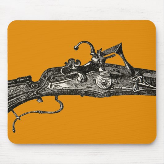 Bloedvatkast Musket Rifle Pistool Mousepad Geel Muismat (Voorkant)