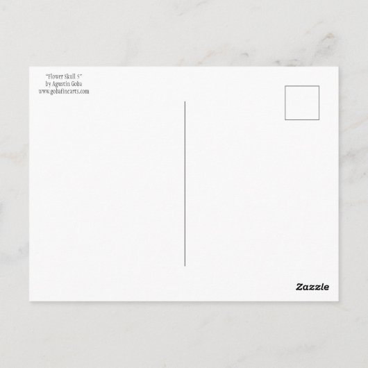 Bloedvatschedel 5 briefkaart (Achterkant)