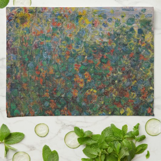 Bloedvatten bij Vetheuil door Claude Monet Theedoek (Gevouwen)