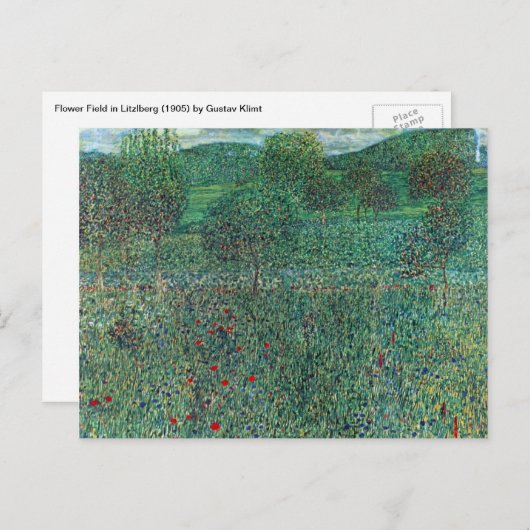 Bloedveld in Litzlberg Klimt,  landschap Briefkaart (Voorkant / Achterkant)